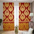 Traditional Thai Pattern Print Dimout Pencil Pleat Curtains