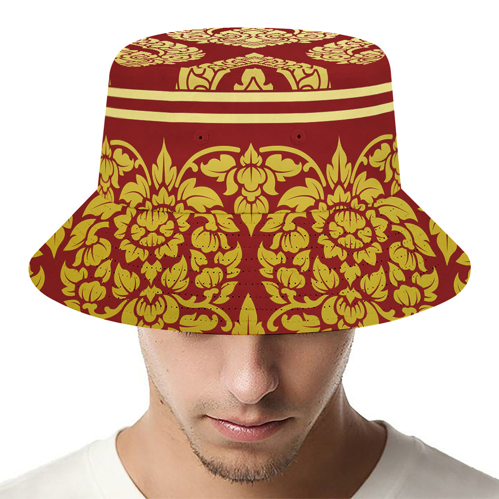 Traditional Thai Pattern Print Bucket Hat