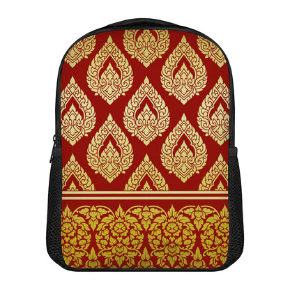 Traditional Thai Pattern Print Casual Backpack