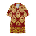 Traditional Thai Pattern Print Cotton Hawaiian Shirt