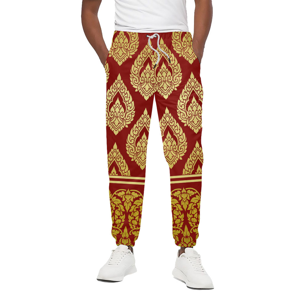 Traditional Thai Pattern Print Cotton Pants
