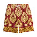 Traditional Thai Pattern Print Cotton Shorts