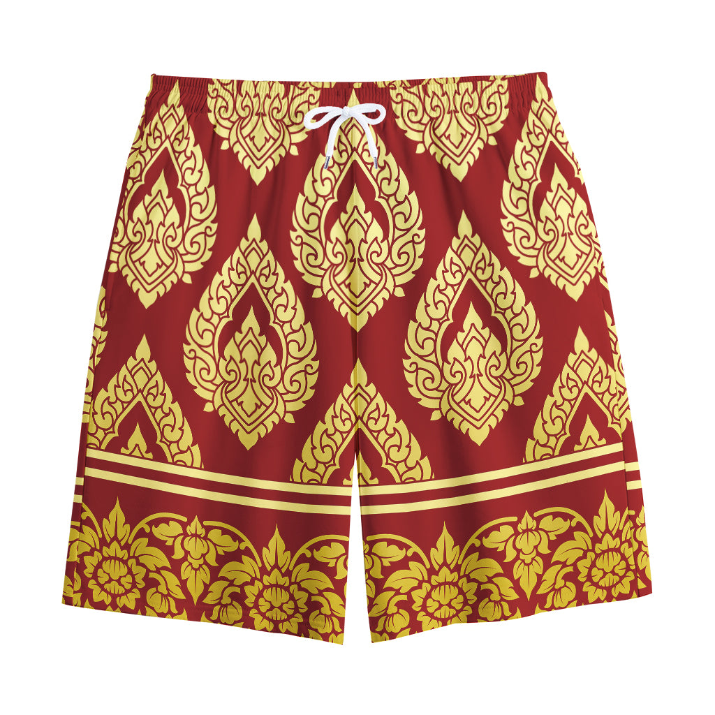 Traditional Thai Pattern Print Cotton Shorts
