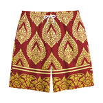 Traditional Thai Pattern Print Cotton Shorts