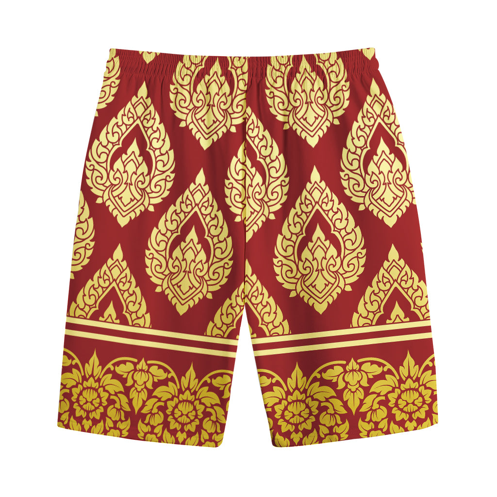 Traditional Thai Pattern Print Cotton Shorts