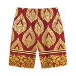 Traditional Thai Pattern Print Cotton Shorts