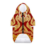 Traditional Thai Pattern Print Dog Zip Up Hoodie