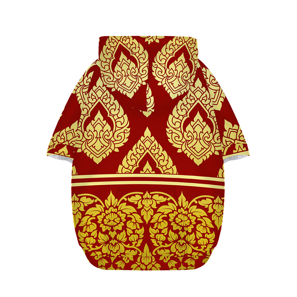 Traditional Thai Pattern Print Dog Zip Up Hoodie