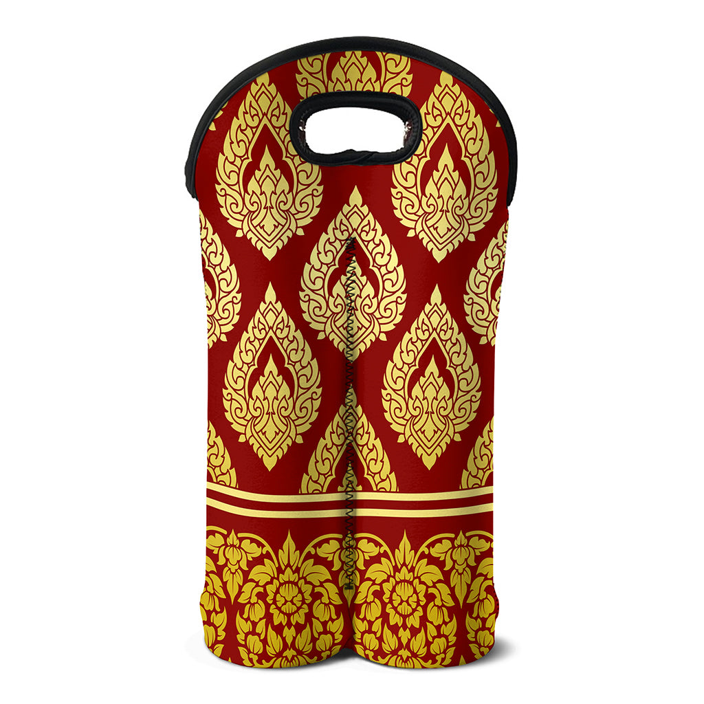 Traditional Thai Pattern Print Double Neoprene Wine Tote