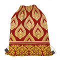 Traditional Thai Pattern Print Drawstring Bag