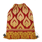 Traditional Thai Pattern Print Drawstring Bag