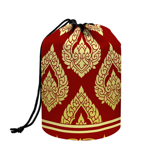 Traditional Thai Pattern Print Drawstring Makeup Bag