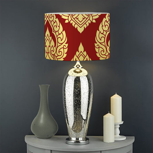 Traditional Thai Pattern Print Drum Lamp Shade