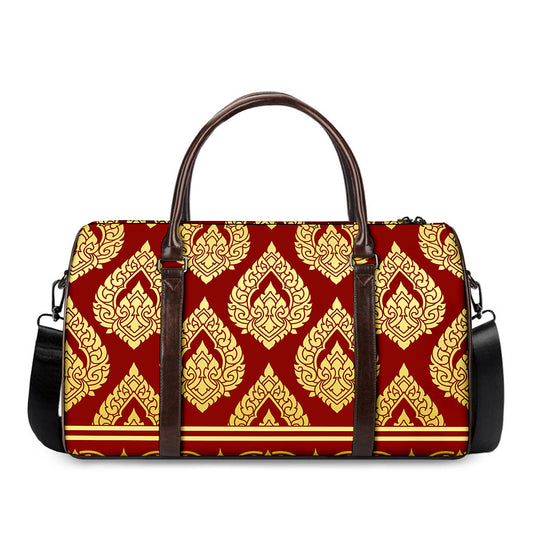 Traditional Thai Pattern Print Duffle Bag