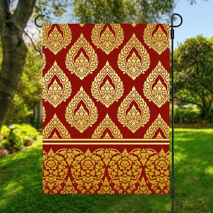 Traditional Thai Pattern Print Garden Flag