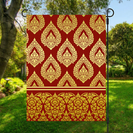 Traditional Thai Pattern Print Garden Flag