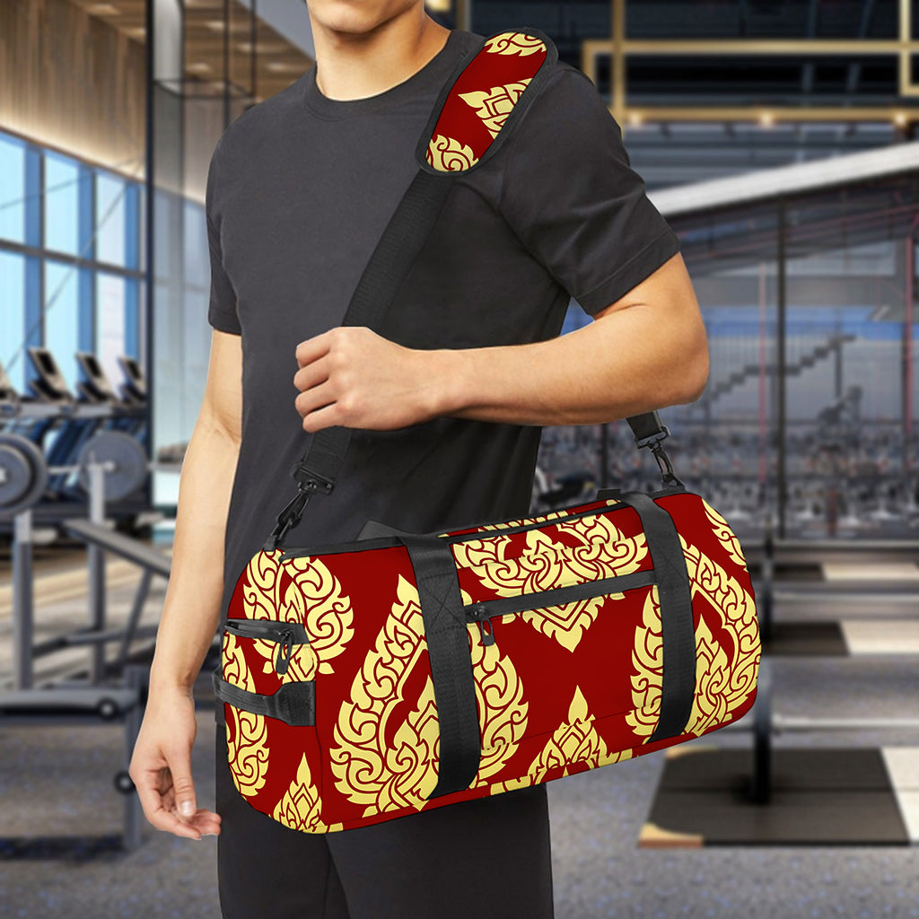 Traditional Thai Pattern Print Gym Bag