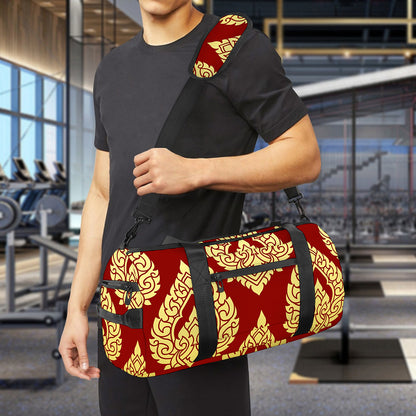 Traditional Thai Pattern Print Gym Bag