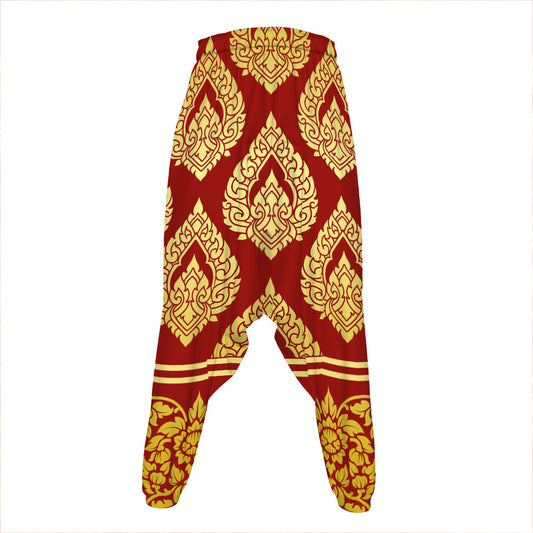 Traditional Thai Pattern Print Hammer Pants