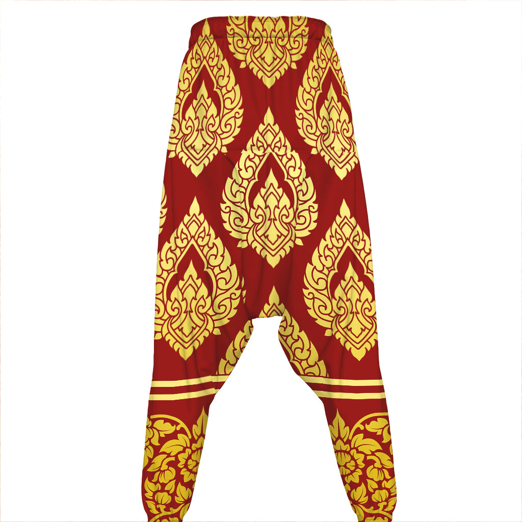 Traditional Thai Pattern Print Hammer Pants