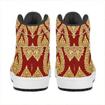 Traditional Thai Pattern Print High Top Leather Sneakers
