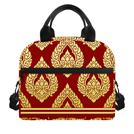 Traditional Thai Pattern Print Insulated Lunch Bag