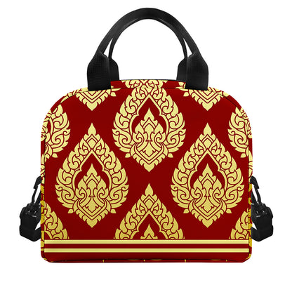 Traditional Thai Pattern Print Insulated Lunch Bag