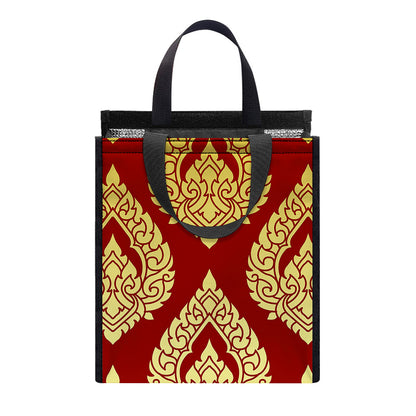 Traditional Thai Pattern Print Insulated Lunch Tote