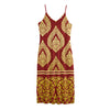 Traditional Thai Pattern Print Jersey Midi Cami Dress