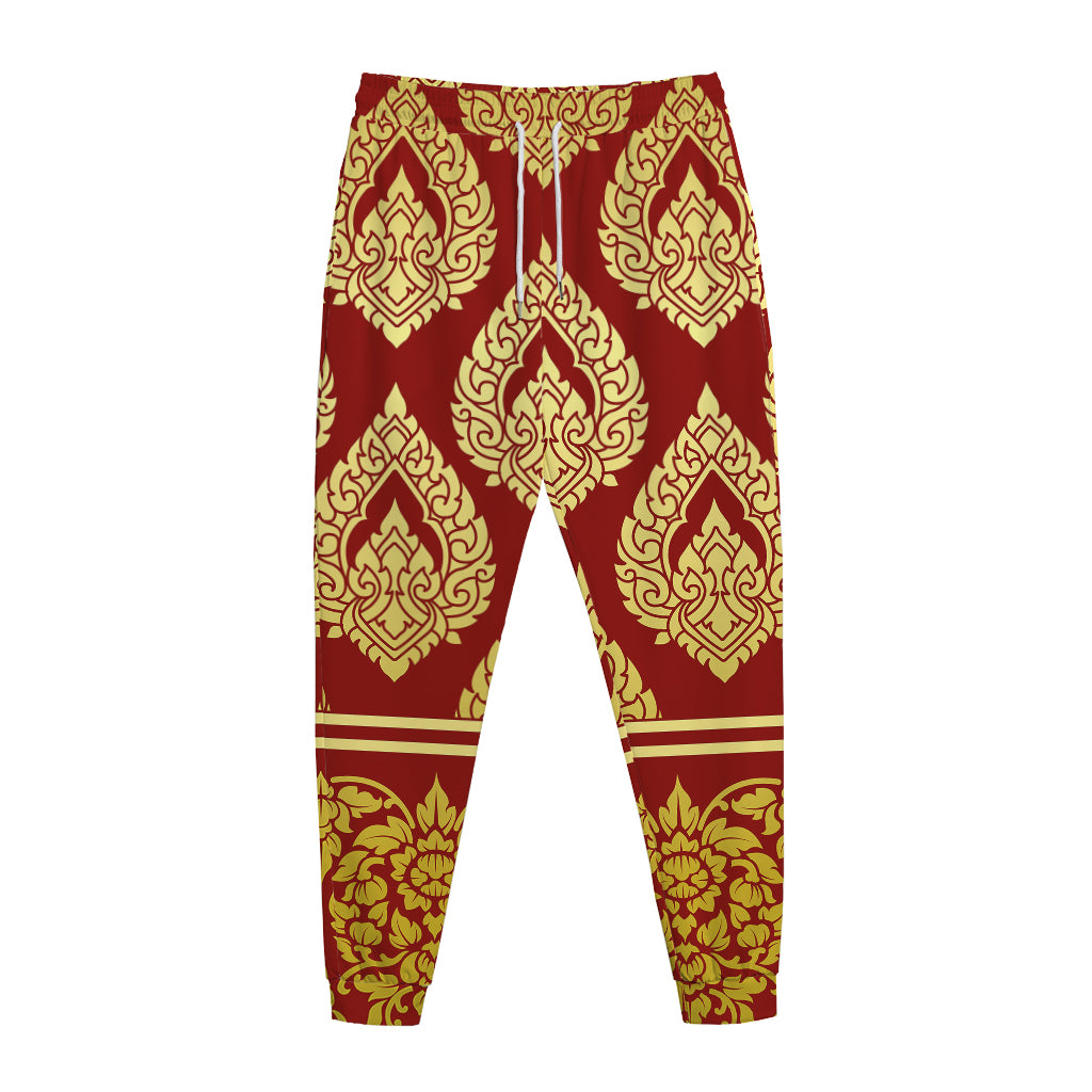 Traditional Thai Pattern Print Jogger Pants