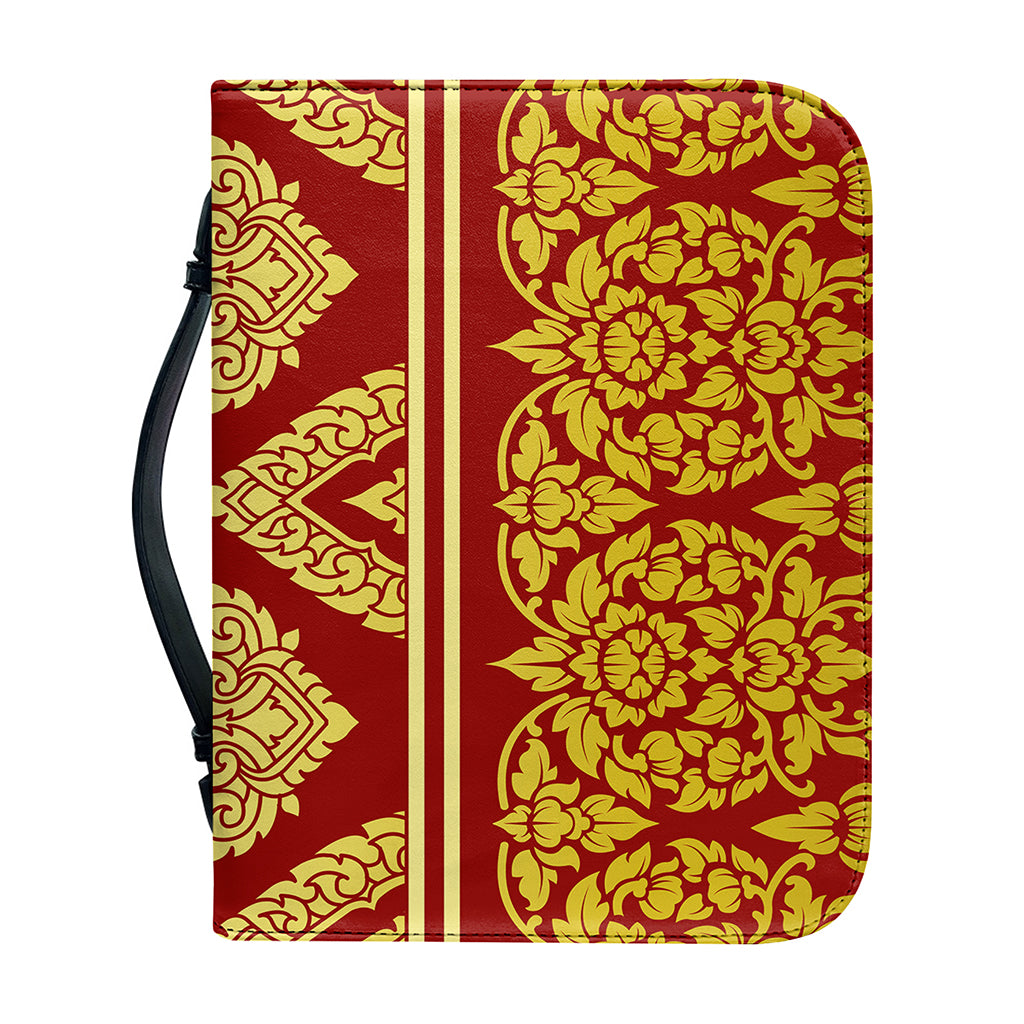 Traditional Thai Pattern Print Leather Bible Cover
