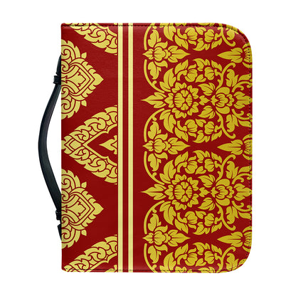 Traditional Thai Pattern Print Leather Bible Cover