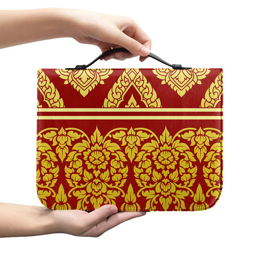 Traditional Thai Pattern Print Leather Bible Cover