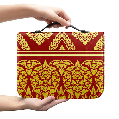 Traditional Thai Pattern Print Leather Bible Cover