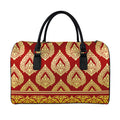 Traditional Thai Pattern Print Leather Duffel Bag