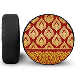 Traditional Thai Pattern Print Leather Spare Tire Cover