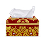 Traditional Thai Pattern Print Leather Tissue Box Cover