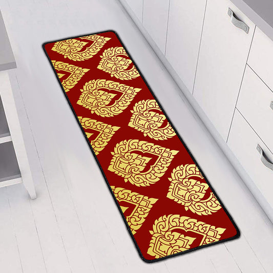 Traditional Thai Pattern Print Long Kitchen Mat