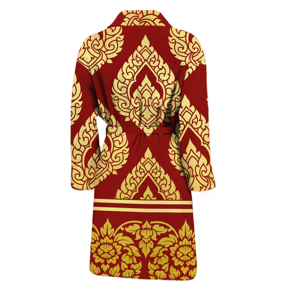 Traditional Thai Pattern Print Men's Bathrobe