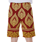Traditional Thai Pattern Print Men's Beach Shorts