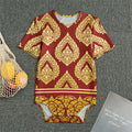 Traditional Thai Pattern Print Men's Bodysuit