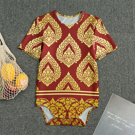 Traditional Thai Pattern Print Men's Bodysuit