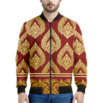 Traditional Thai Pattern Print Men's Bomber Jacket