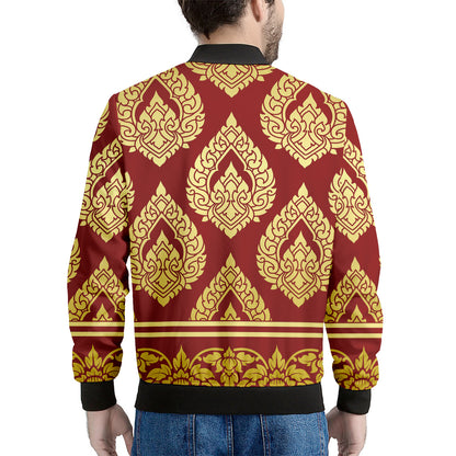 Traditional Thai Pattern Print Men's Bomber Jacket