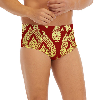 Traditional Thai Pattern Print Men's Briefs