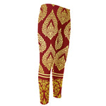 Traditional Thai Pattern Print Men's Compression Pants