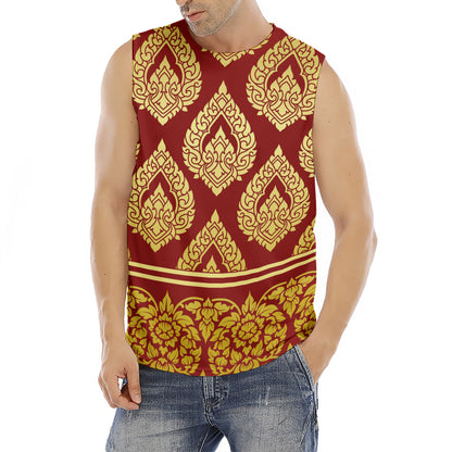 Traditional Thai Pattern Print Men's Fitness Tank Top