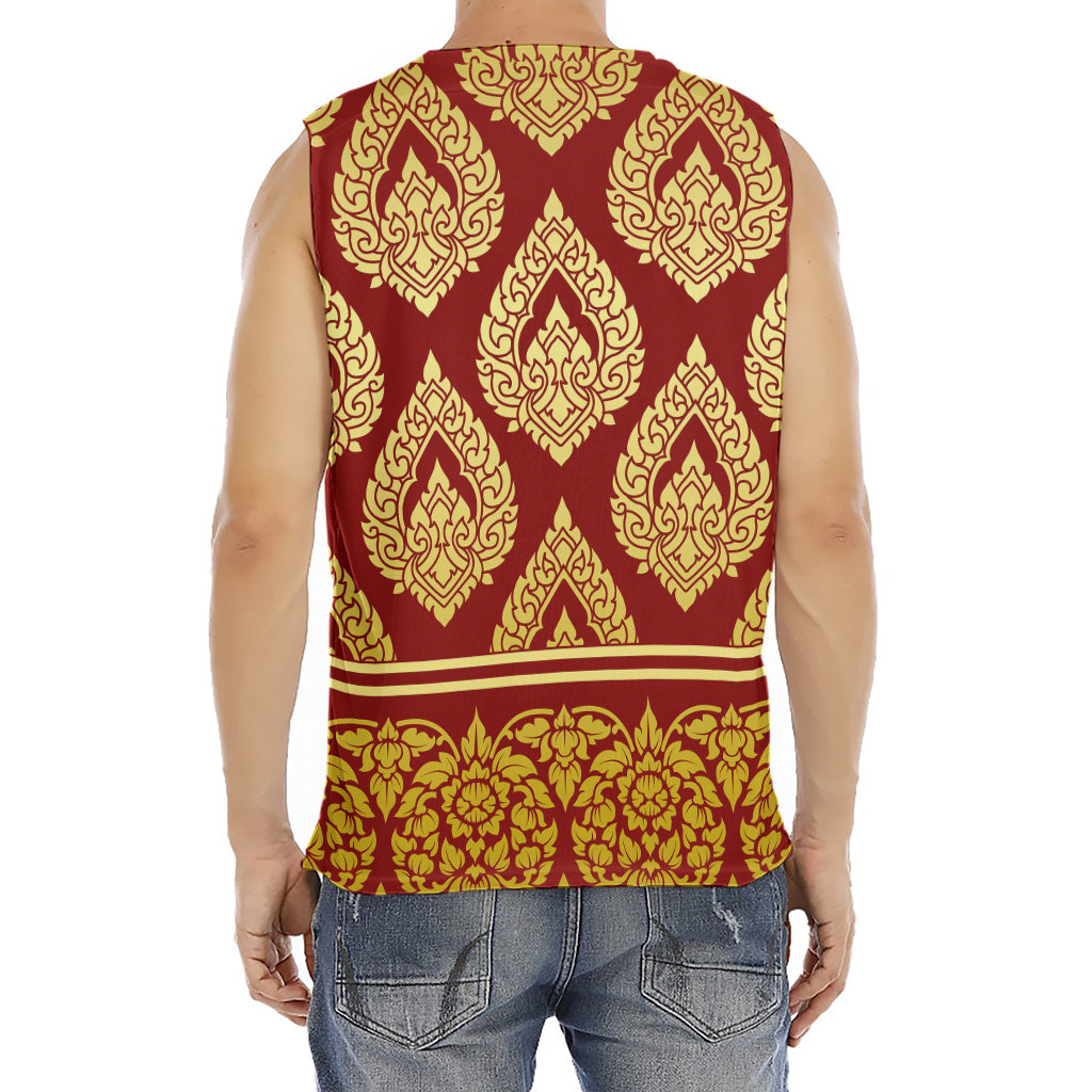 Traditional Thai Pattern Print Men's Fitness Tank Top