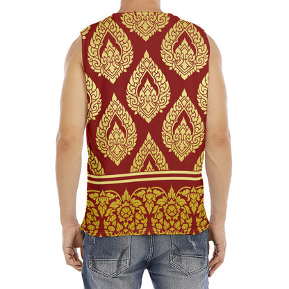 Traditional Thai Pattern Print Men's Fitness Tank Top