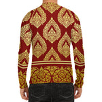 Traditional Thai Pattern Print Men's Long Sleeve Rash Guard